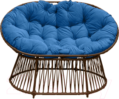 Кресло садовое Craftmebelby Мамасан Премиум (коричневый/голубой)