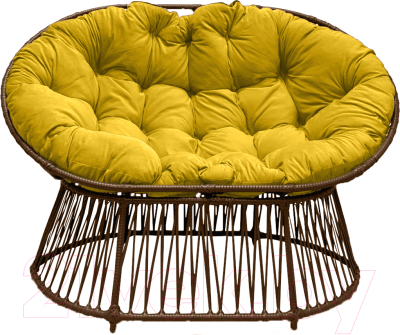Кресло садовое Craftmebelby Мамасан Премиум (коричневый/желтый)