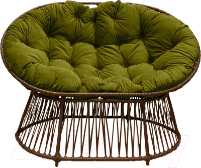 Кресло садовое Craftmebelby Мамасан Премиум (коричневый/зеленый)