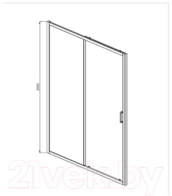 Душевая дверь Aquatek 100x200 / AQNAA6121-100 (хром/прозрачное стекло)