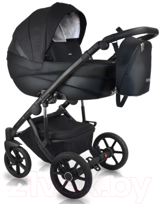 Детская универсальная коляска Bexa Ideal 2 в 1 (ID 11G, черный/черная кожа)