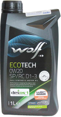 Моторное масло WOLF EcoTech 0W20 SP/RC D1-3 / 16173/1 (1л)