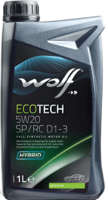 Моторное масло WOLF EcoTech 5W20 SP/RC D1-3 / 16174/1 (1л)