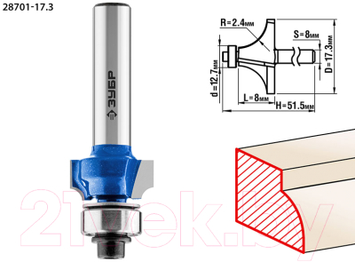 Фреза Зубр 28701-17.3