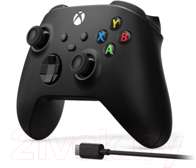 Геймпад Microsoft Xbox + кабель USB-С (черный карбон)