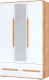 Шкаф Столица Мебели Валирия 3х створчатый с ящиками / ШК 033 (белый глянец/дуб крафт золотой) - 