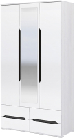 Шкаф Столица Мебели Валирия 3х створчатый с ящиками / ШК 033 (белый глянец/анкор) - 