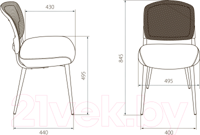 Набор стульев Бюрократ KF-8W / KF-8W/FABRIC/GREY_2 (2шт, серый)