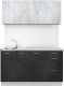 Кухонный гарнитур Артём-Мебель Оля СН-114 без стекла МДФ 1.4м (мрамор серый/мрамор графитовый) - 