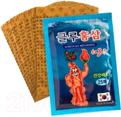 Пластырь Daejeontop Korean Glu Red Ginseng (25шт)