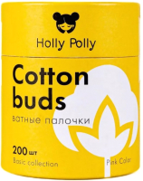 Ватные палочки Holly Polly Бамбуковые розовые (200шт) - 