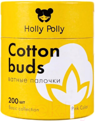Ватные палочки Holly Polly Бамбуковые розовые (200шт)