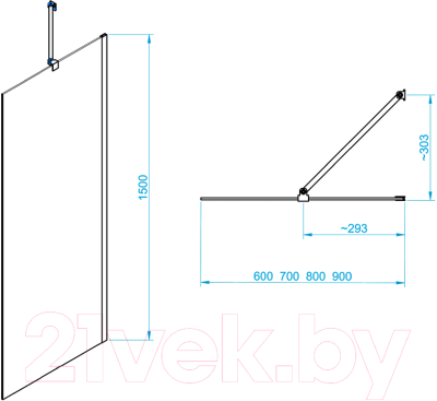 Изображение товара Стеклянная шторка для ванны RGW SC-150 / 351115007-11