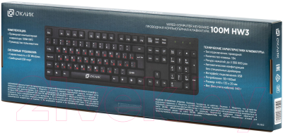 Изображение товара Клавиатура Оклик 100M HW3 (черный)