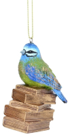 

Елочная игрушка, Aviary. Голубая синица на книгах / 14037-2