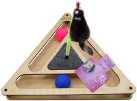 Комплекс для кошек Glory Life Треугольник с шариками c игрушкой на пружине / 147268 - 