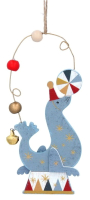 

Елочная игрушка Gisela Graham, Folk Art Circus. Морской котик на петле / 13145-1