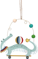 

Елочная игрушка Gisela Graham, Folk Art Circus. Аллигатор на петле / 13145-2
