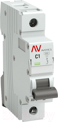 Изображение товара Выключатель автоматический EKF Averes AV-6 1P 1A (C) 6kA / mcb6-1-01C-av