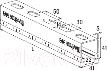 Изображение товара Профиль монтажный FISCHER FUS 41/1.5 / 545126f