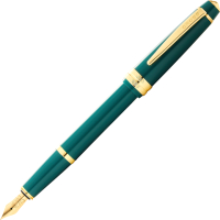 Ручка перьевая имиджевая Cross Bailey Light Polished Green Resin and Gold Tone / AT0746-12FF (зеленый) - 
