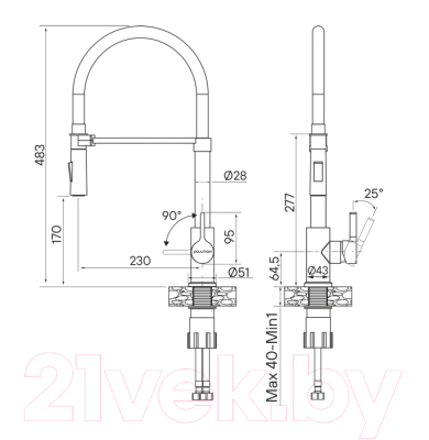 Смеситель Paulmark Halt Ha214021-CR (хром)