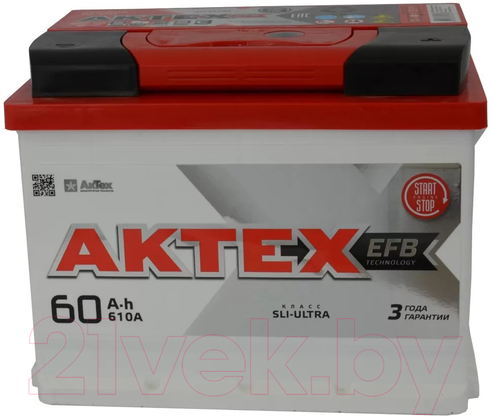 Автомобильный аккумулятор АкТех EFB 6СТ-60 Евро / ATEFB60ЗR