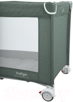 Кровать-манеж INDIGO Fortuna 2 уровень (зеленый)