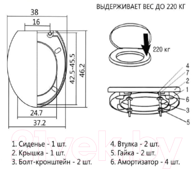 Сиденье для унитаза Fovero Компас 125 (белый)