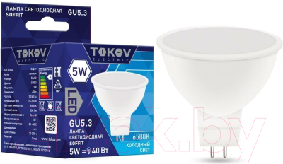 Лампа Tokov Electric 5Вт Soffit 6500К GU5.3 176-264В / TKE-MR16-GU5.3-5-6.5K