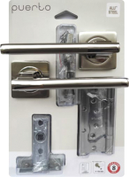 Комплект дверной фурнитуры Puerto Set 514-02 5-45PL 2S SN/NP (никель матовый/никель блестящий) - 