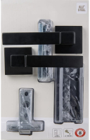 Комплект дверной фурнитуры Puerto Set 521-03 5-45PL 2S Black (черный) - 