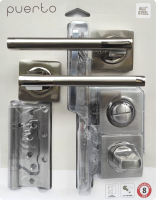 Комплект дверной фурнитуры Puerto Set 514-02 2070PL 2S SN/NP (никель матовый/никель блестящий) - 