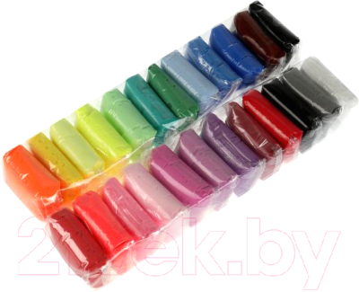 Изображение товара Пластилин легкий MultiArt Синий трактор / FLUFFY-STR24 (24цв)