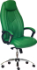 Кресло офисное Tetchair Boss Люкс экокожа (хром/зеленый) - 