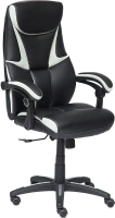 Кресло офисное Tetchair Cambridge кожзам/ткань (черный/светло-серый) - 