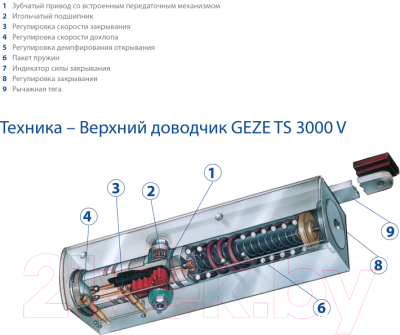 Тело доводчика Geze TS-3000 EN3 (серебристый)