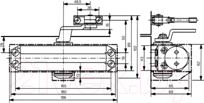 Доводчик с рычагом Dorma TS 77 EN3 (белый)