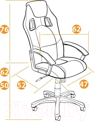 Кресло геймерское Tetchair Driver экокожа/ткань (бежевый/бронзовый)