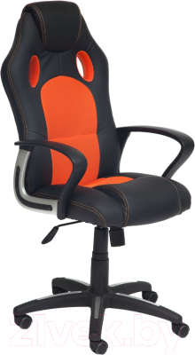 Кресло геймерское Tetchair Racer New экокожа/ткань (черный/оранжевый)
