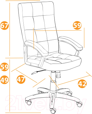 Кресло офисное Tetchair Trendy экокожа/ткань (коричневый/бронзовый)