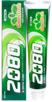 Зубная паста KeraSys Dental Clinic 2080 Green Fresh C экстрактом зеленого чая мятный  (120г) - 