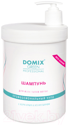 Шампунь для волос Domix Green Без соли Для всех типов волос с кератином и аллантоином (1л)