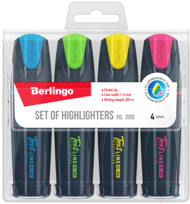 Набор маркеров Berlingo Textline HL300 / T3020 (4цв)