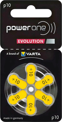 Комплект батареек PowerOne Evolution 10 PR70 для слуховых аппаратов (6шт) - 