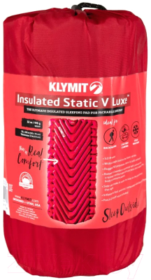 Туристический коврик Klymit Insulated Static V Luxe pad / 06LIRd02D (красный)