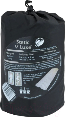 Туристический коврик Klymit Static V Luxe Pad (серый)