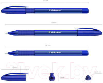 Изображение товара Ручка шариковая Erich Krause U-109 Original Stick&Grip 1.0 Ultra Glide Technology / 47608 (синий)