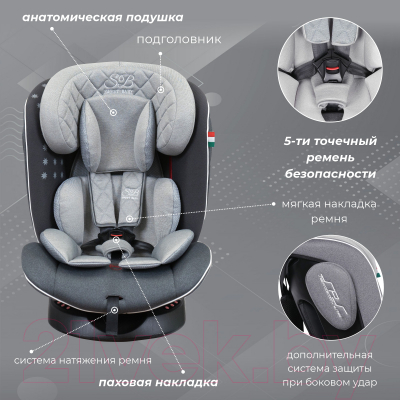 Изображение товара Автокресло Sweet Baby Crosstour 360 SPS Isofix 0-36 (серый)