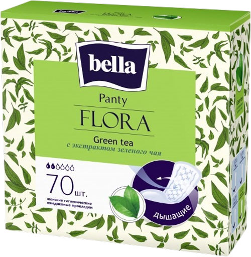 Прокладки ежедневные Bella Flora Green Tea (70шт)